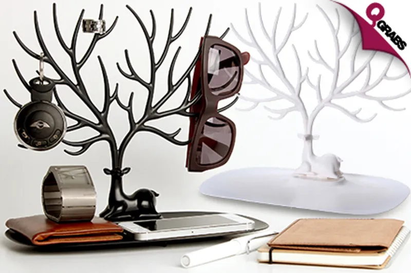 From QR25 Keep all your Favorite Jewelry Pieces Close with Tree-Shaped OR Deer Shaped Jewelry Organizers! (Up to QR118 Value)